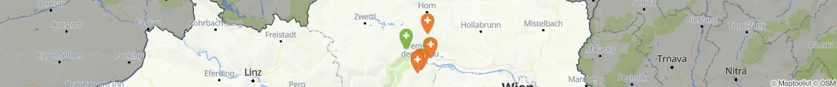 Kartenansicht für Apotheken-Notdienste in der Nähe von Gföhl (Krems (Land), Niederösterreich)